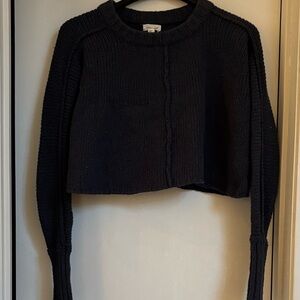 Silence + Noise Black Cropped Sweater